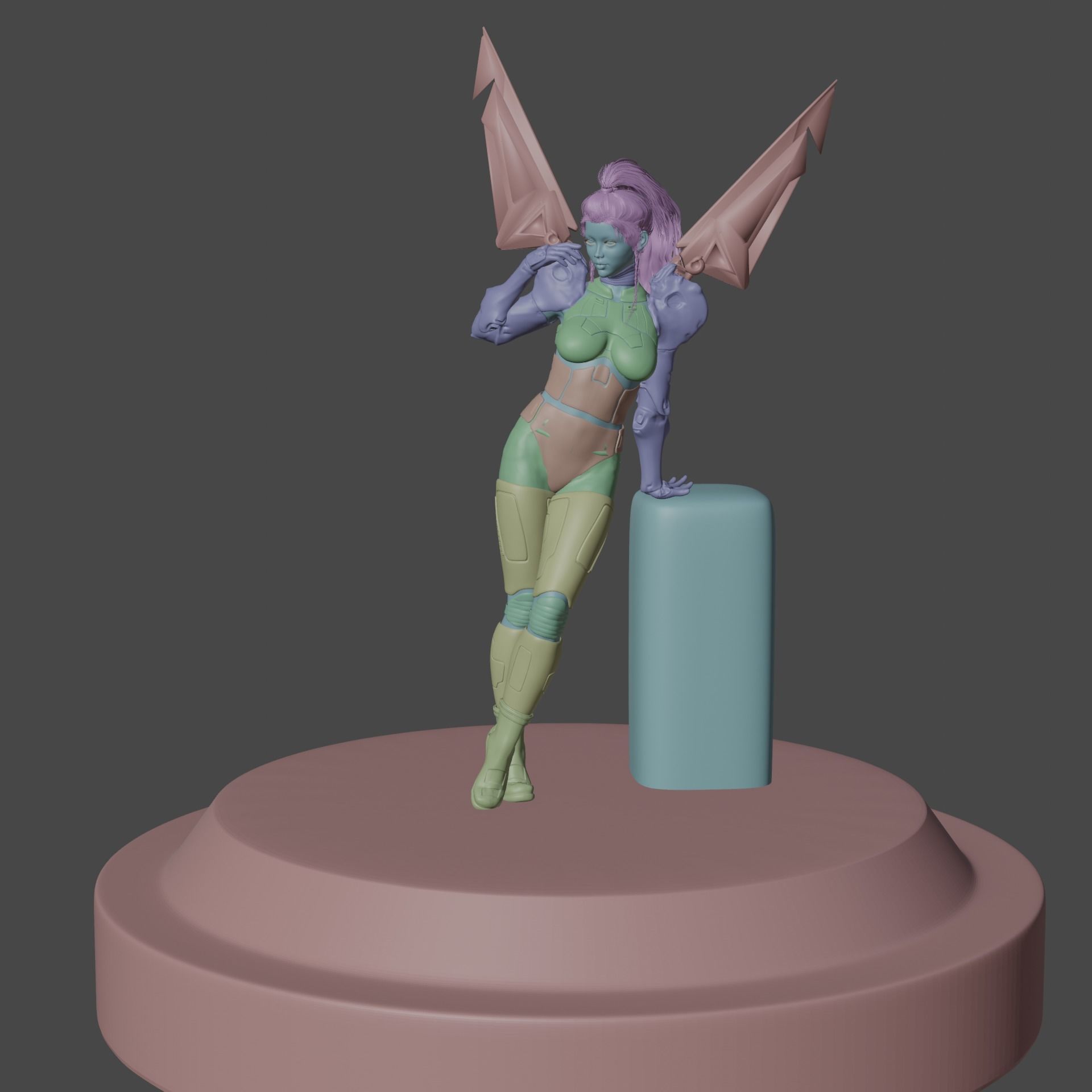 Juli the Sci Fi Character Low-poly 3D model_7