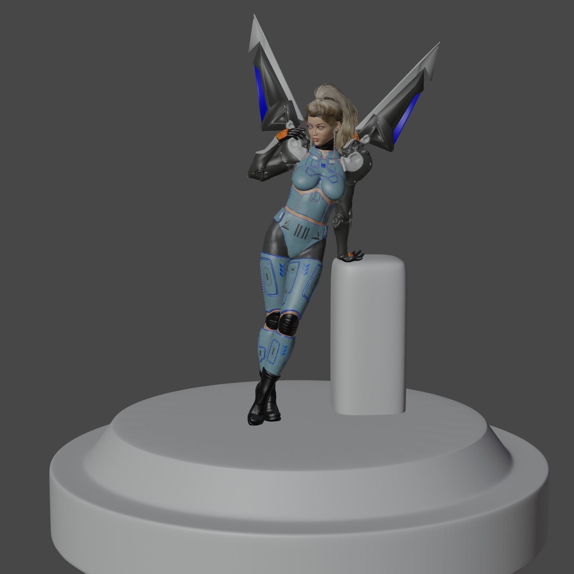 Juli the Sci Fi Character Low-poly 3D model_4