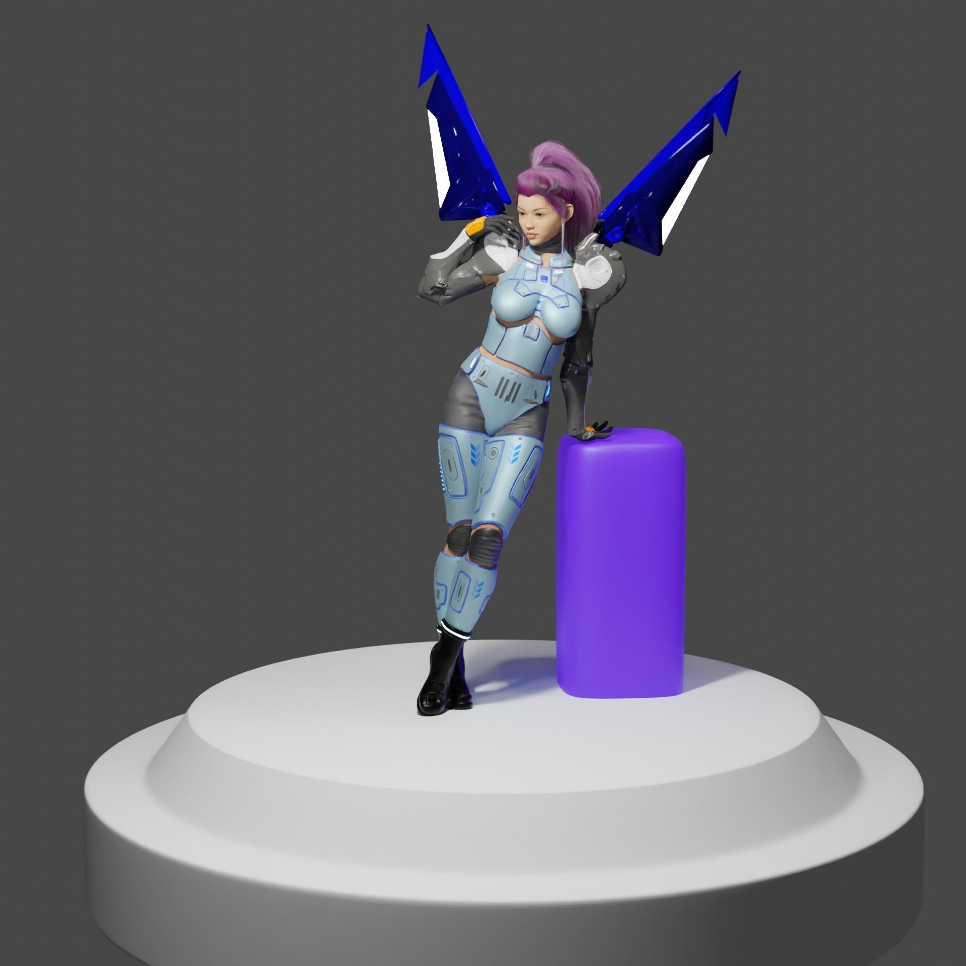 Juli the Sci Fi Character Low-poly 3D model_2