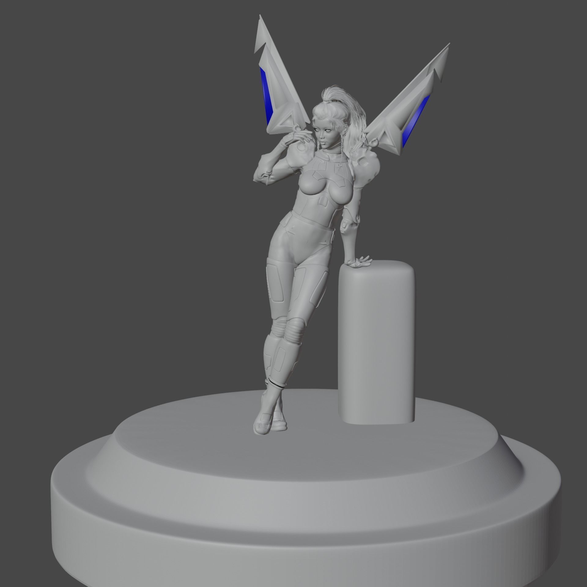 Juli the Sci Fi Character Low-poly 3D model_5