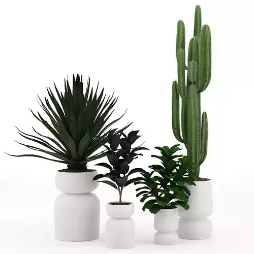 Set 4 Glencoe Large Reversible White Metal Planter