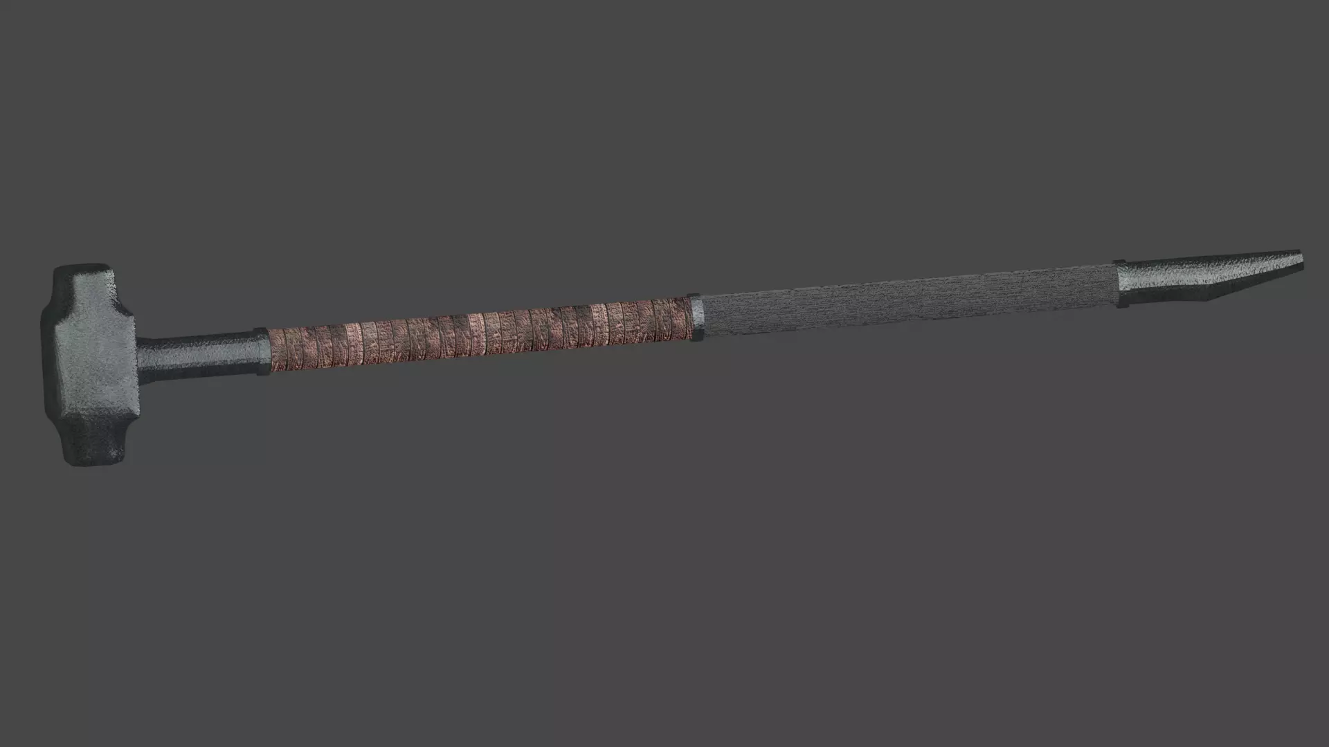 Medieval Sledge Hammer Low-poly 3D model_0