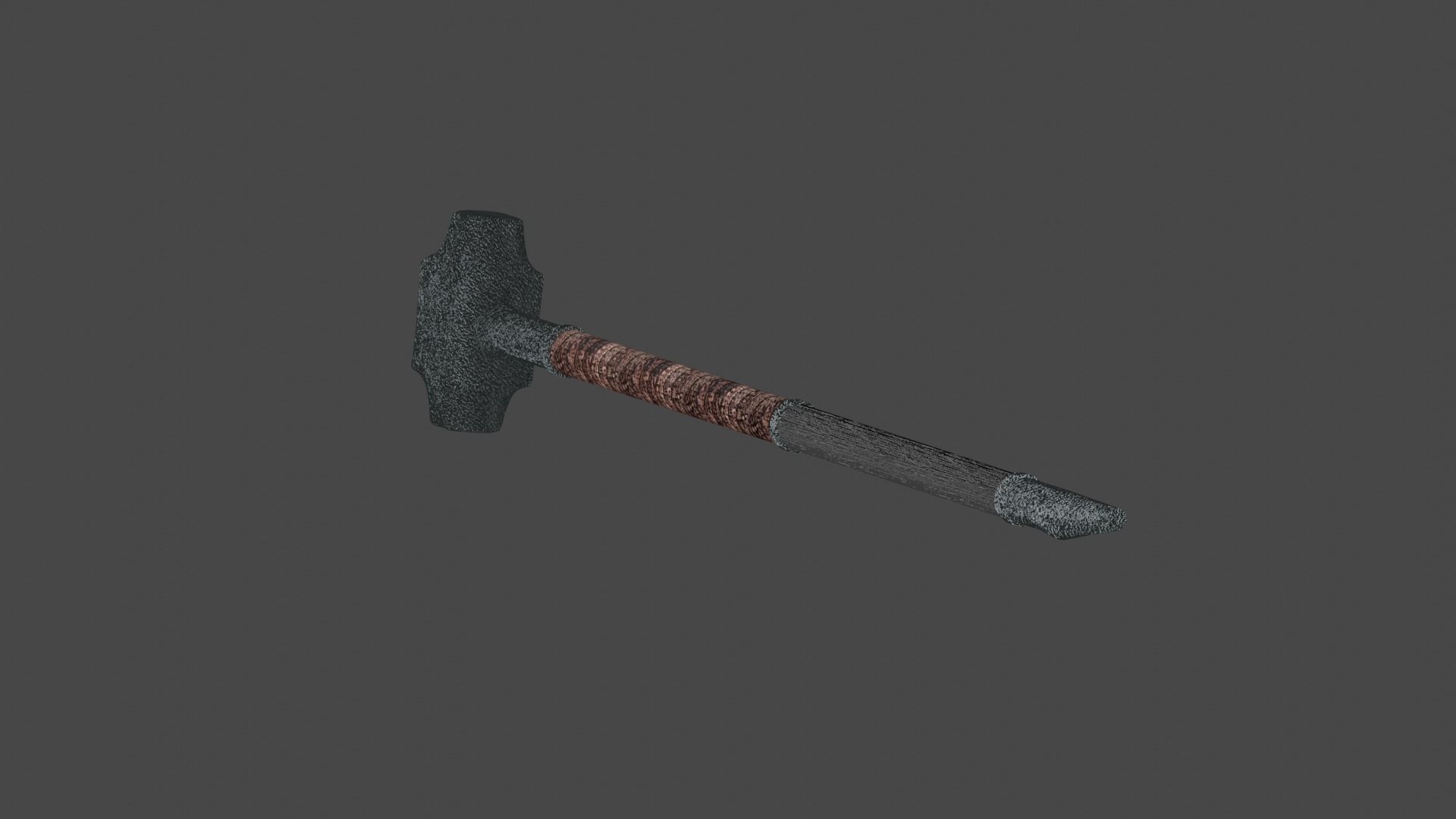 Medieval Sledge Hammer Low-poly 3D model_3