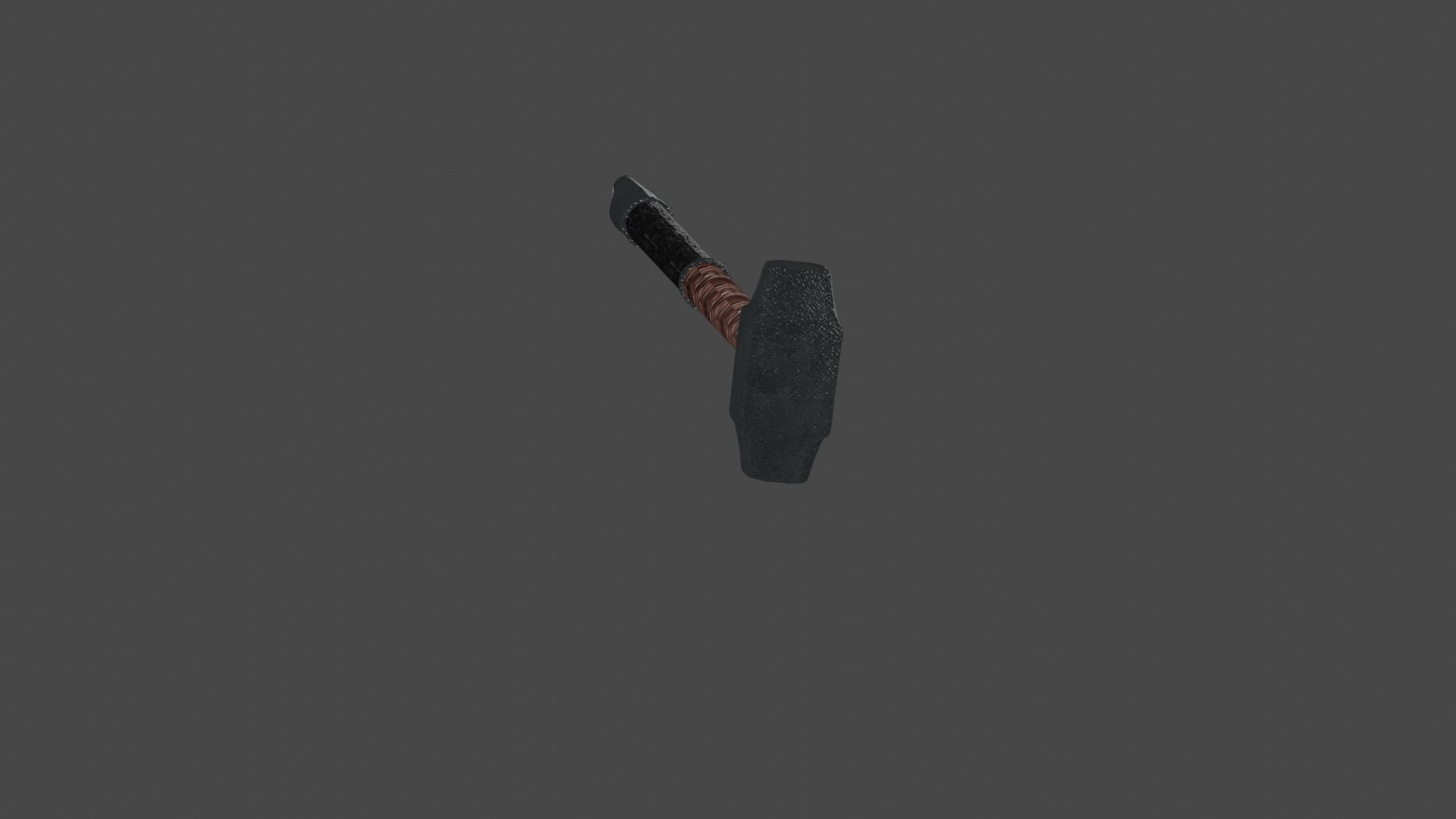 Medieval Sledge Hammer Low-poly 3D model_2