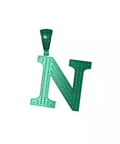 N ALPHABET PENDANT WITH ROUND DIAMOND 