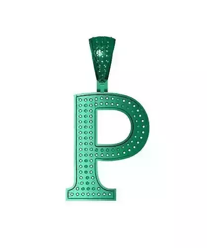 P ALPHABET PENDANT WITH ROUND DIAMOND