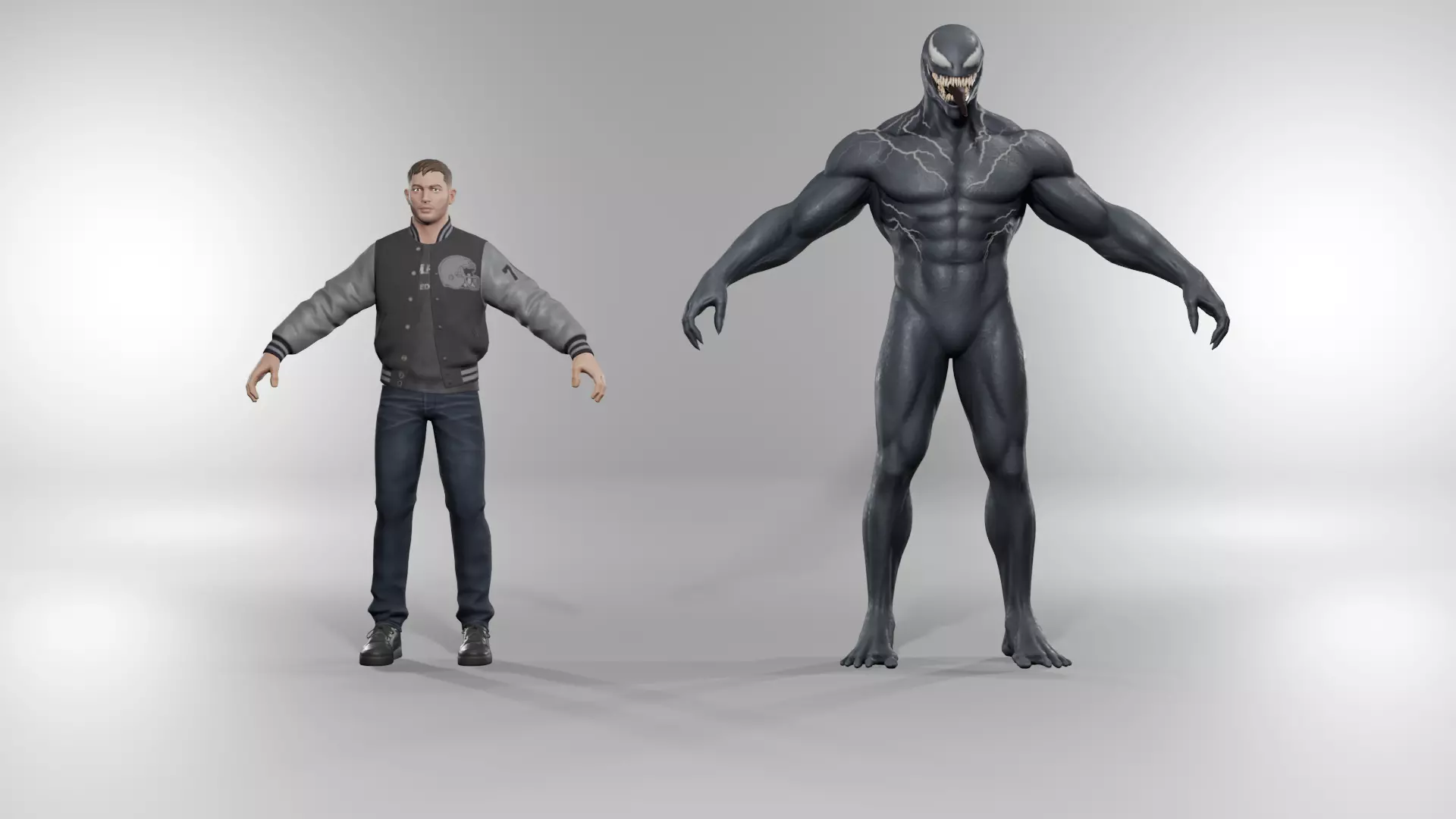 Eddie Brock And Venom 3D model