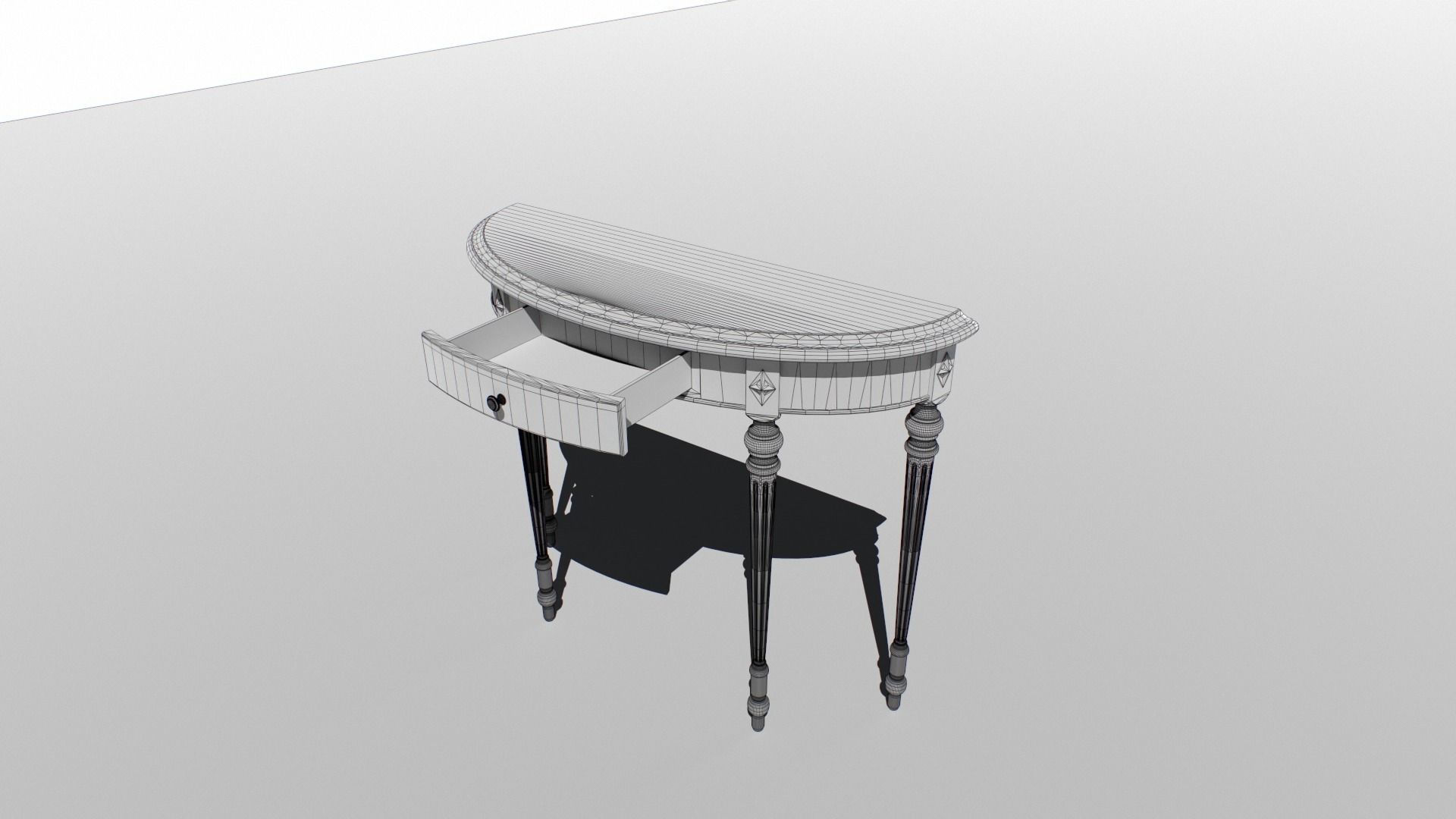 Console table set Low-poly 3D model_7
