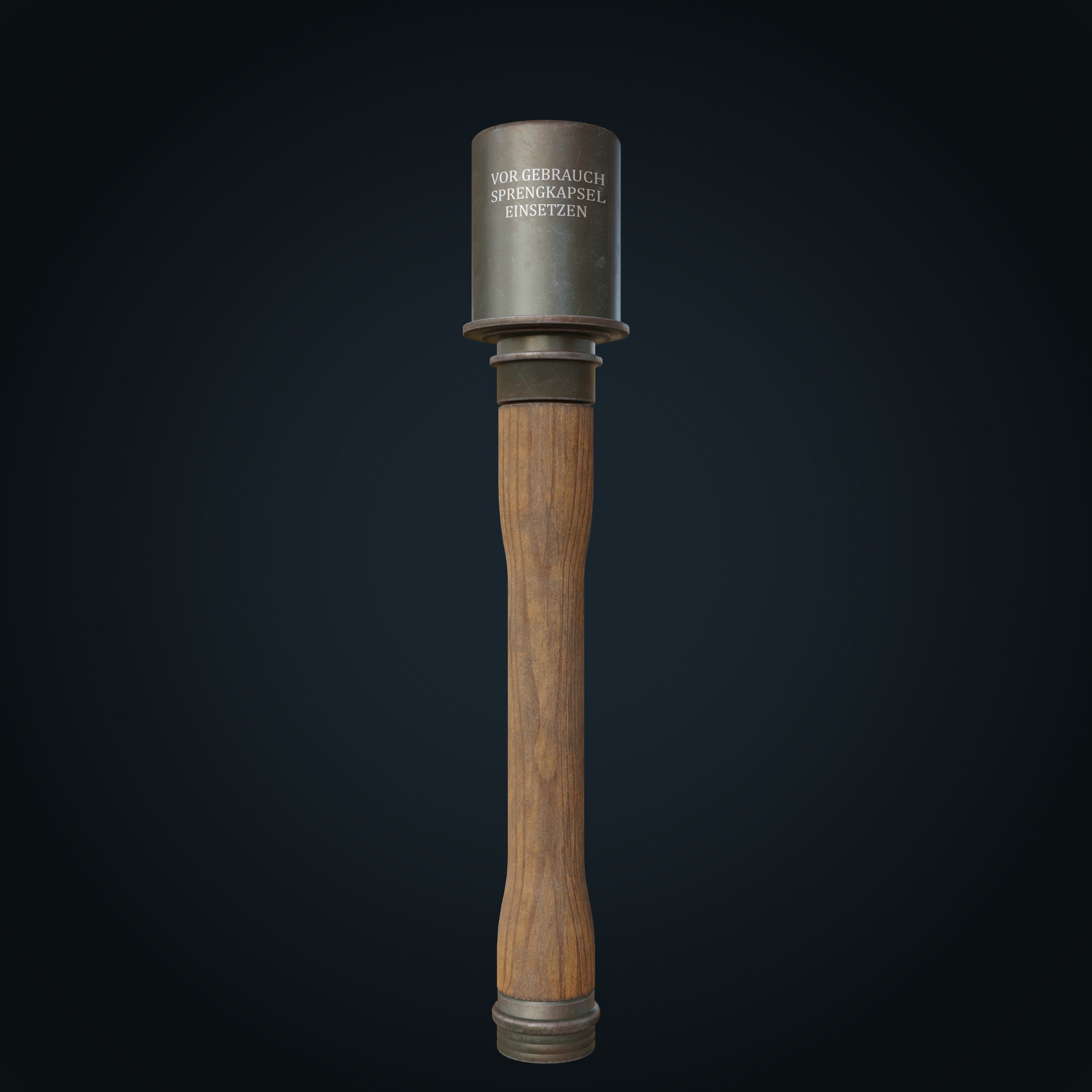 M24 Grenade WW2 Low-poly 3D model_1