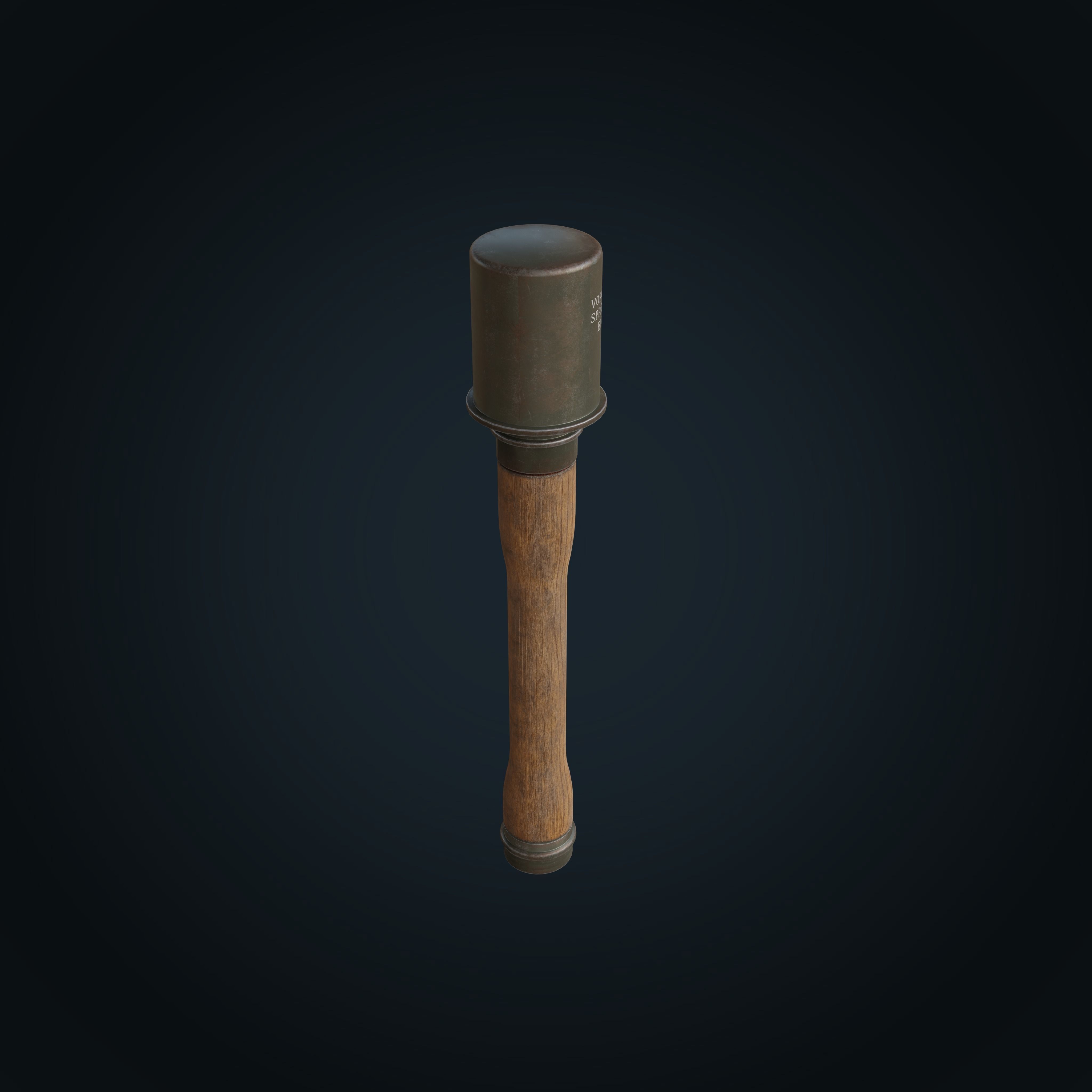 M24 Grenade WW2 Low-poly 3D model_8