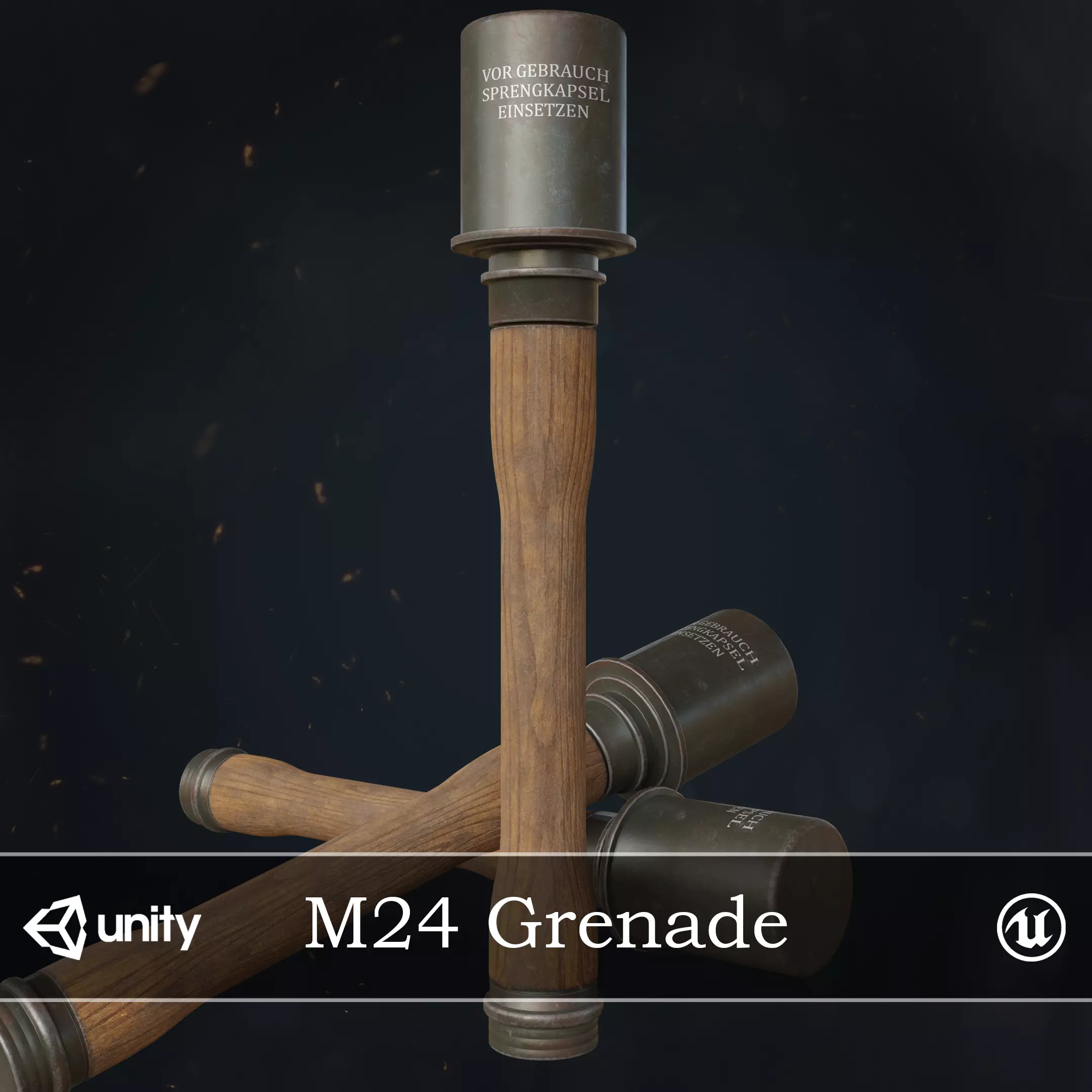 M24 Grenade WW2 Low-poly 3D model_0