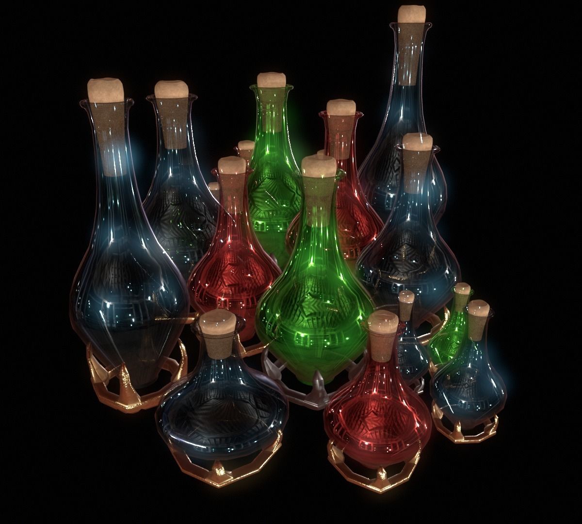 Magic Potion asset pack Low-poly 3D model_2