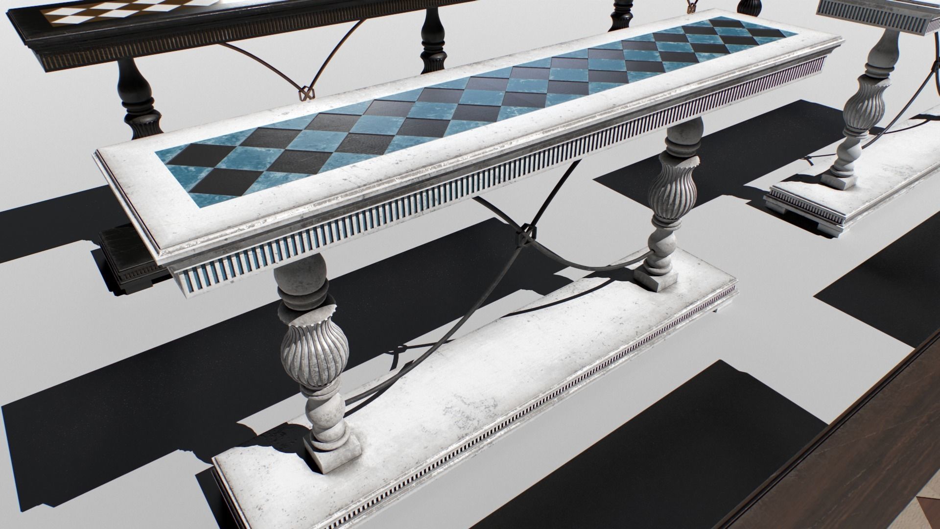 Vintage Console set Low-poly 3D model_6