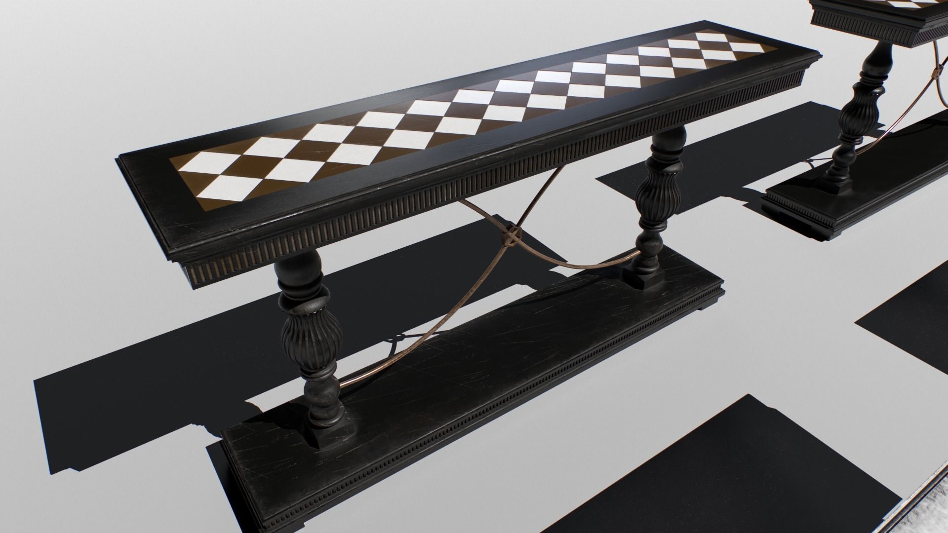 Vintage Console set Low-poly 3D model_7