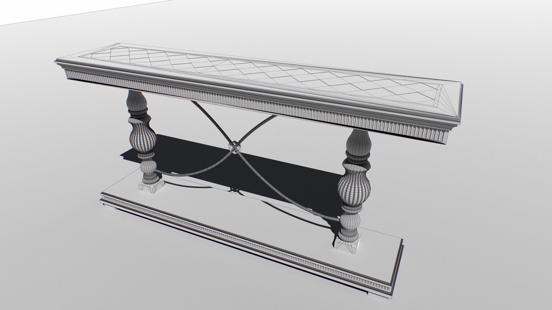 Vintage Console set Low-poly 3D model_9