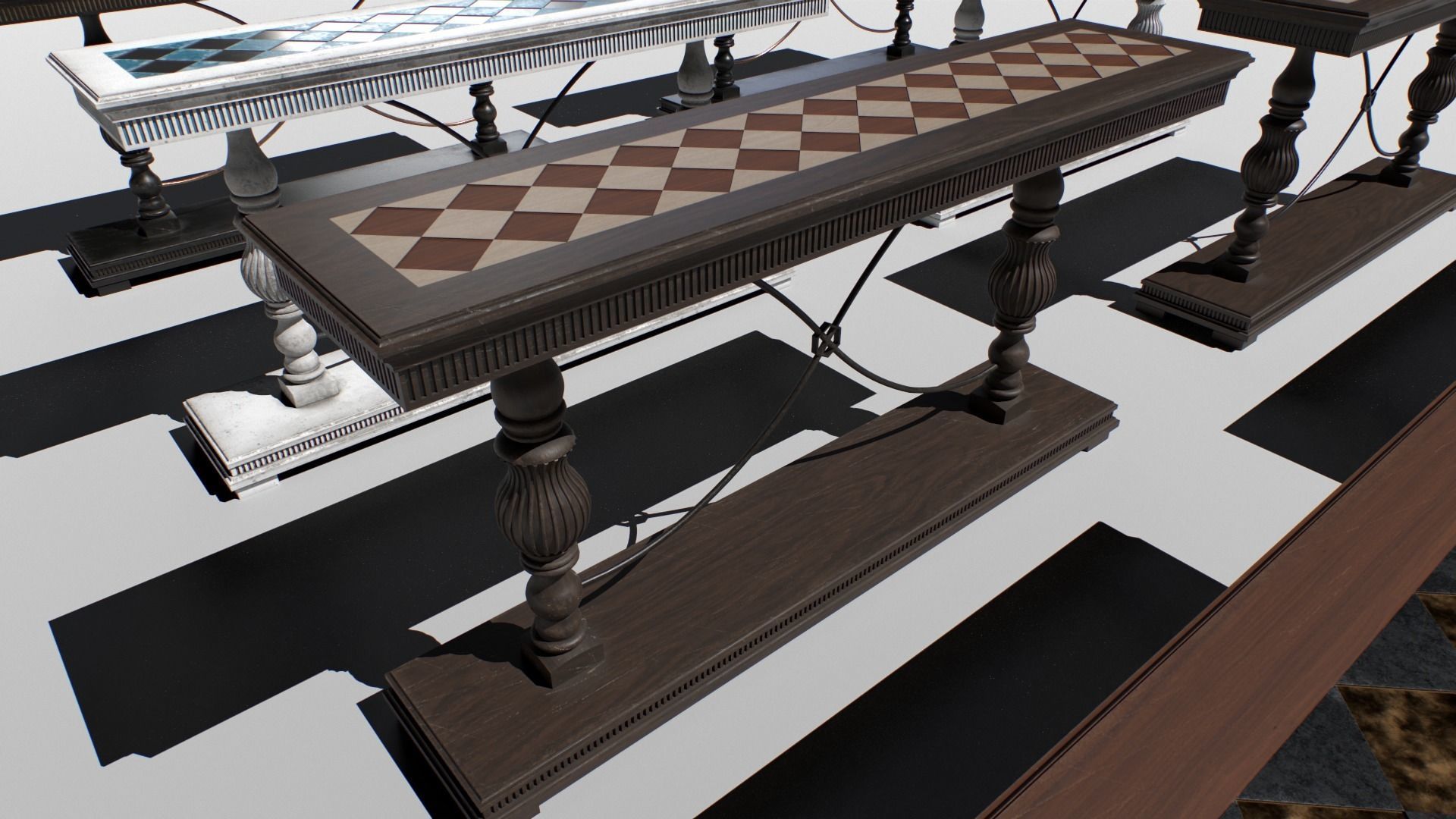 Vintage Console set Low-poly 3D model_5