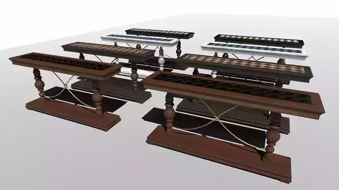 Vintage Console set Low-poly 3D model