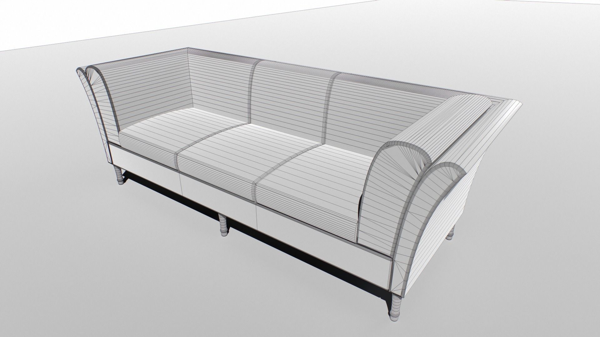 Sofa set Low-poly 3D model_5
