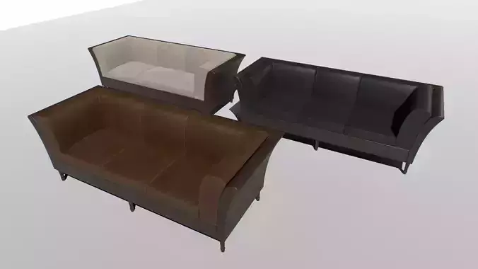 Sofa set Low-poly 3D model