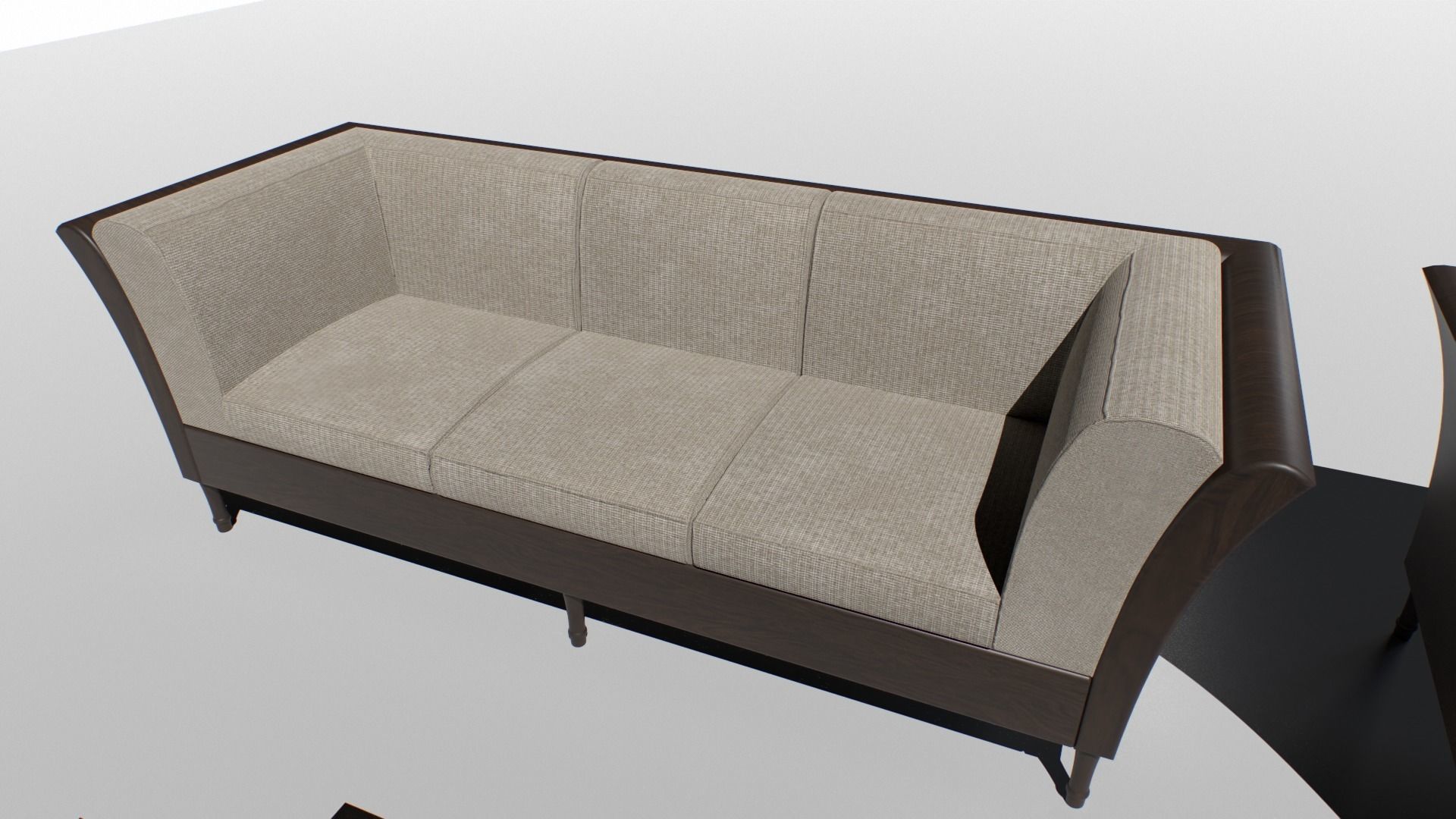 Sofa set Low-poly 3D model_3
