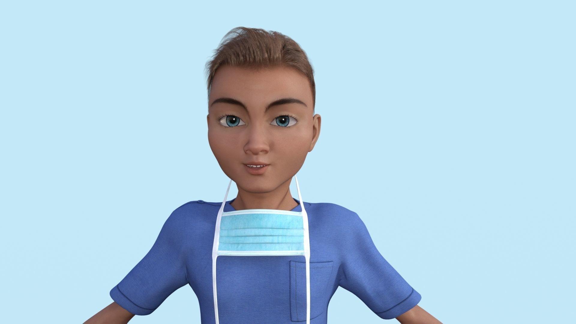 Doctor Rigged Low-poly 3D model_9