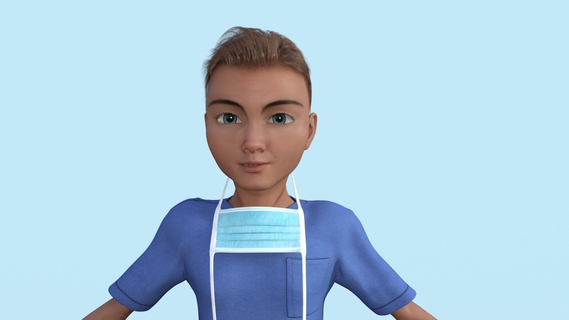 Doctor Rigged Low-poly 3D model_14