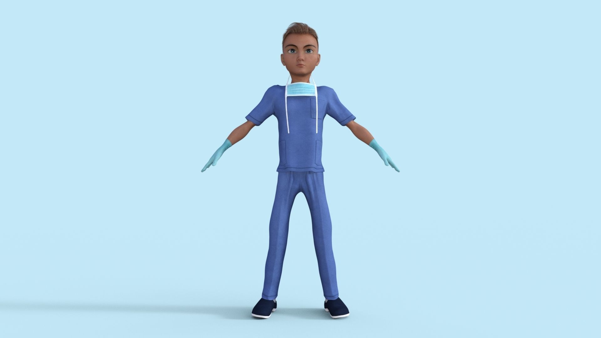 Doctor Rigged Low-poly 3D model_25