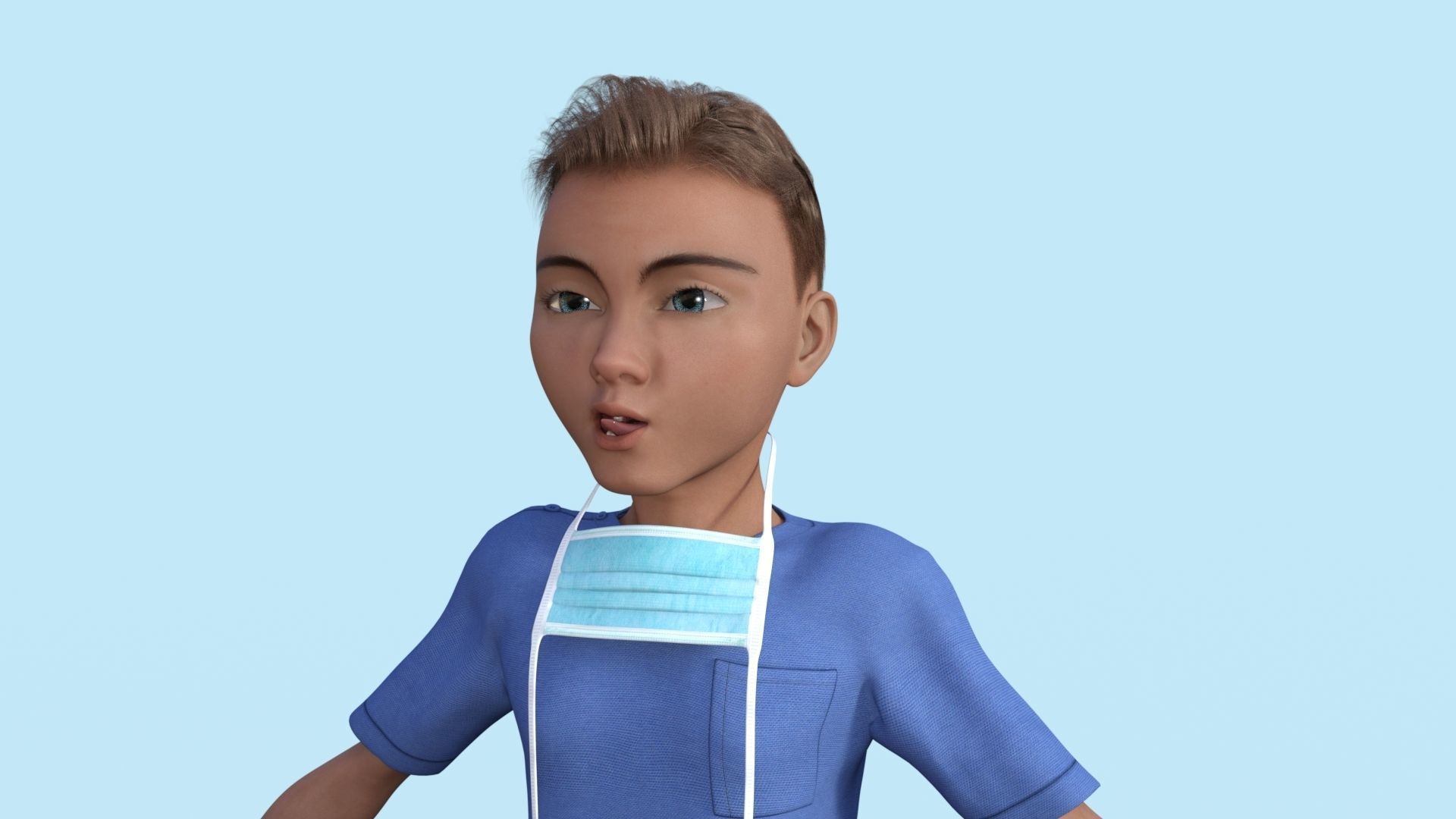 Doctor Rigged Low-poly 3D model_11