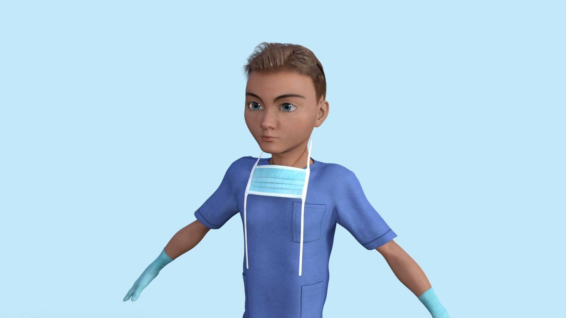 Doctor Rigged Low-poly 3D model_10