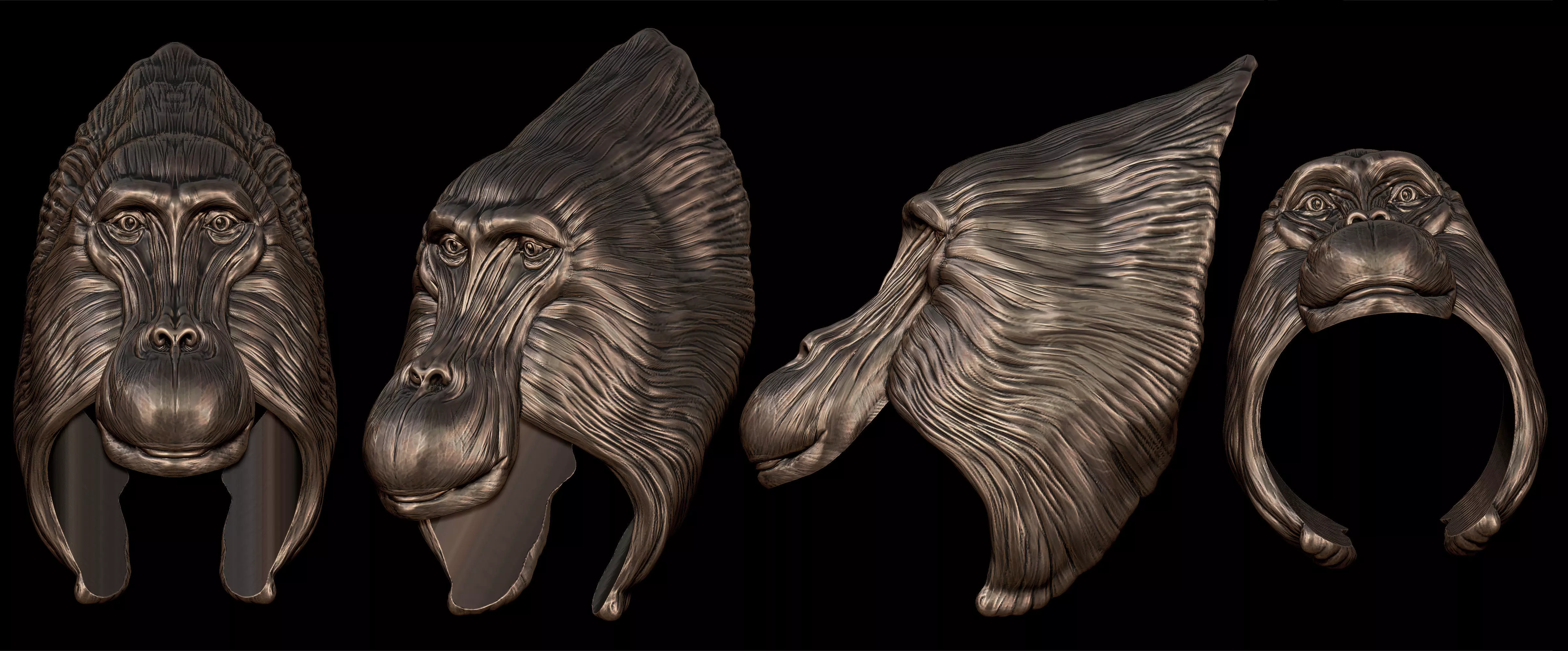 Baboon Ring 3D print model