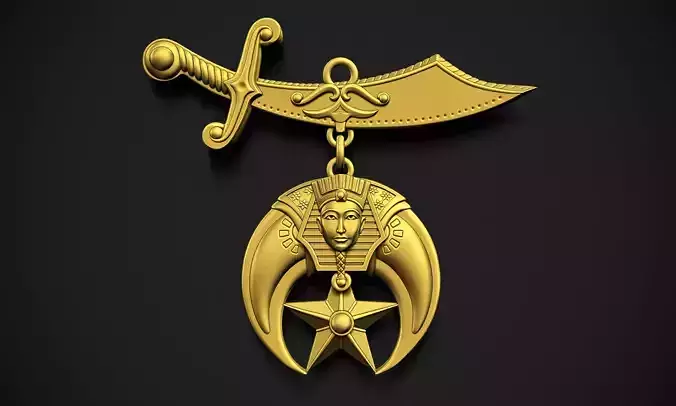Shrine Scimitar Sword Pendant 3D print model