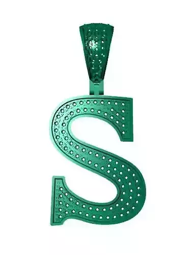 S ALPHABET PENDANT WITH ROUND DIAMOND 