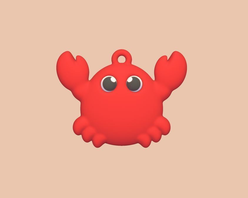 Crab Keychain 3D print model_1
