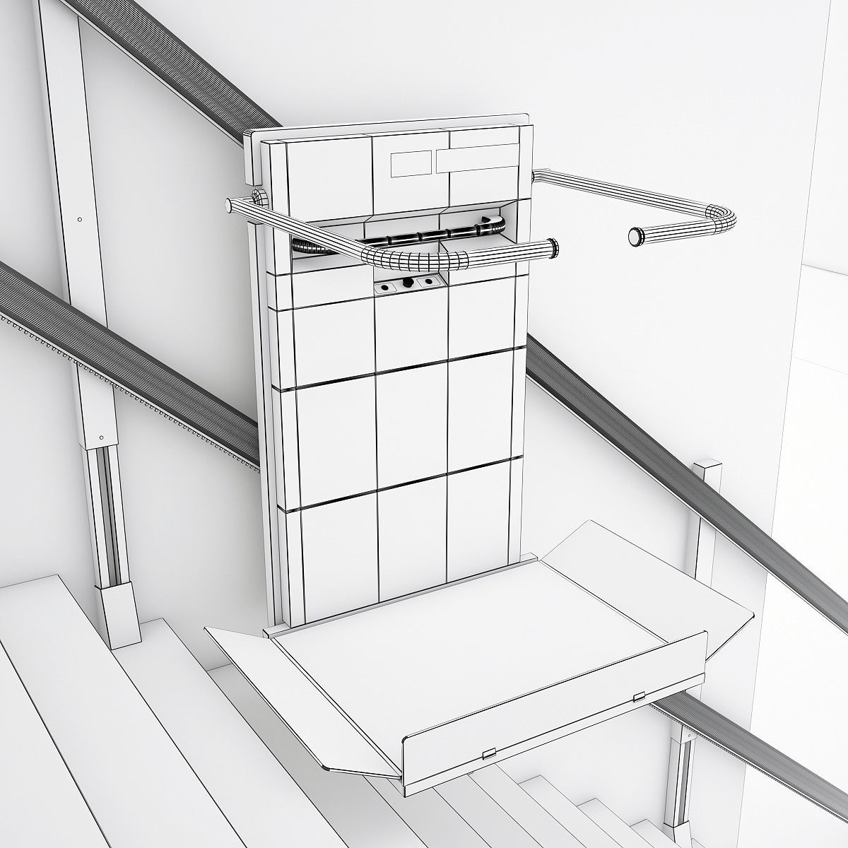 Platform lift 3D model_8
