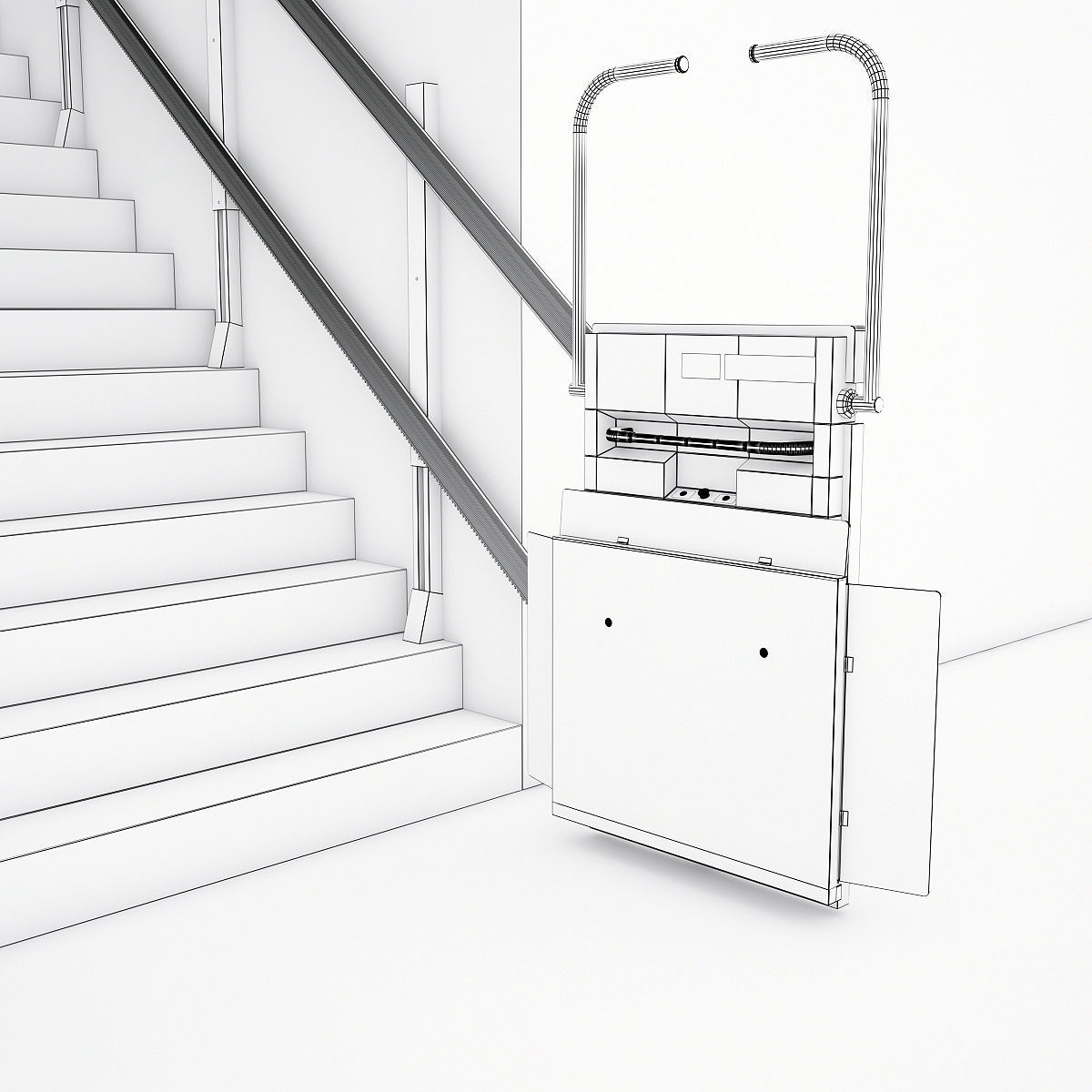 Platform lift 3D model_6
