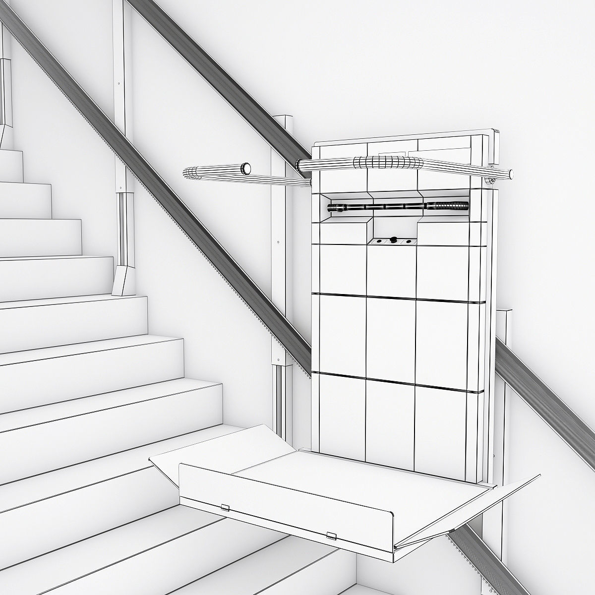 Platform lift 3D model_7