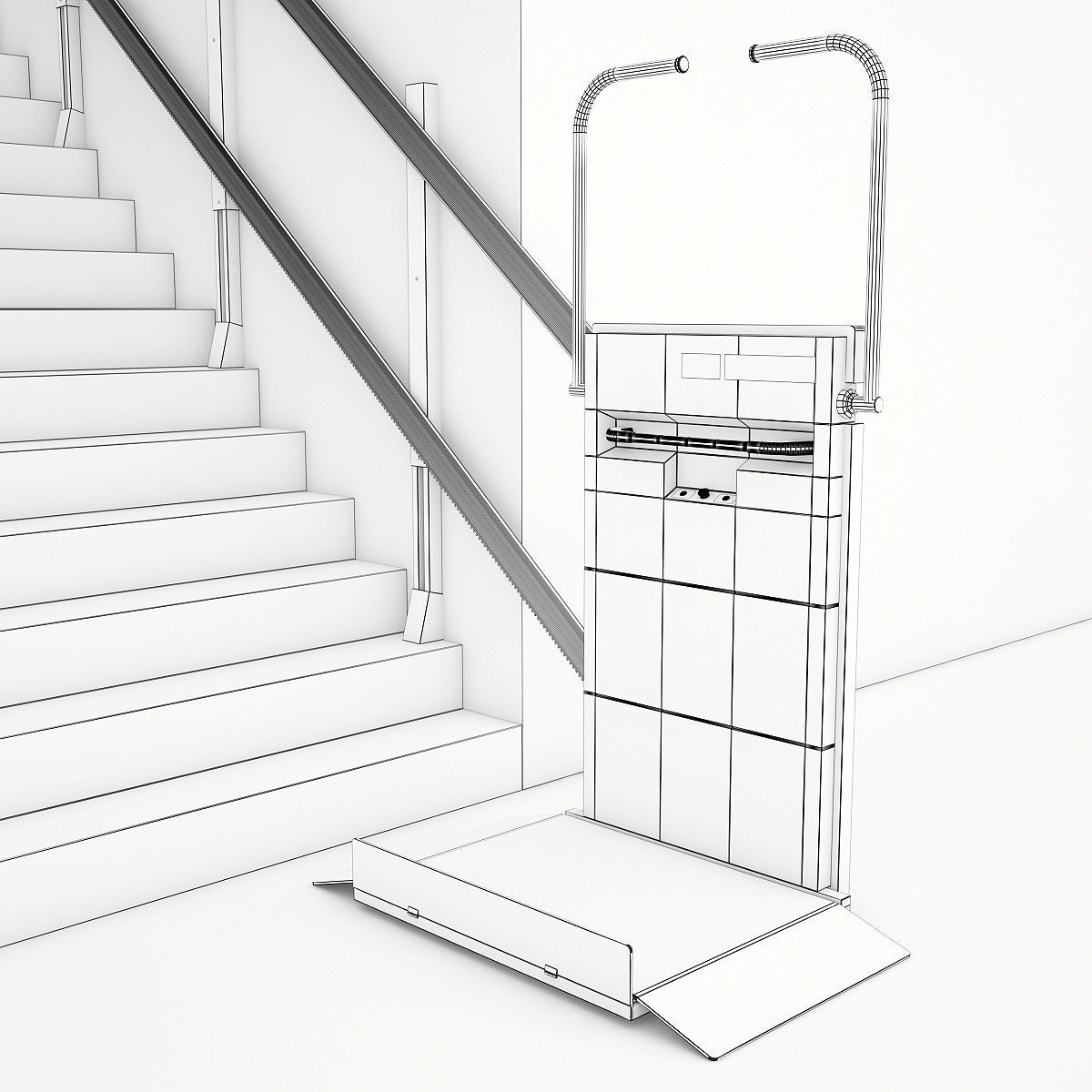 Platform lift 3D model_5