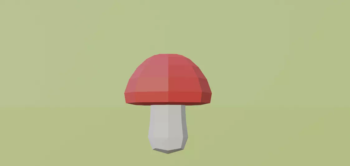 Low poly Baby mushroom Low-poly 3D model_0