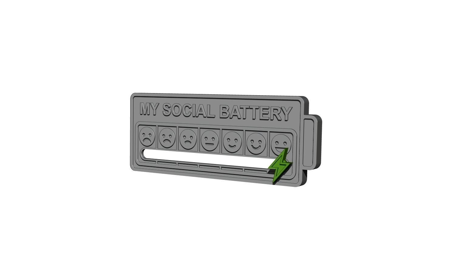  MY SOCIAL BATTERY PIN 3D print model_1