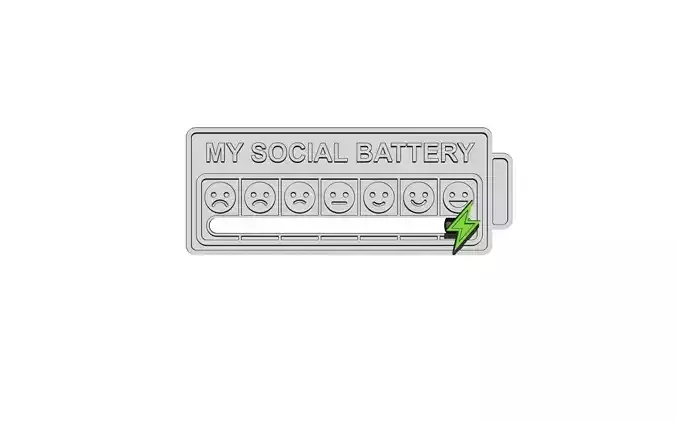  MY SOCIAL BATTERY PIN 3D print model