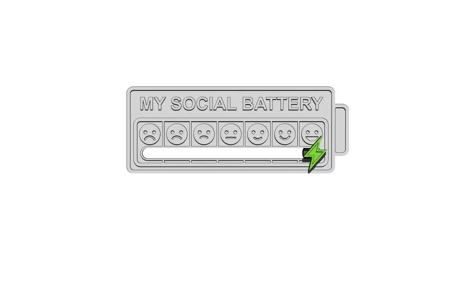  MY SOCIAL BATTERY PIN 3D print model_0