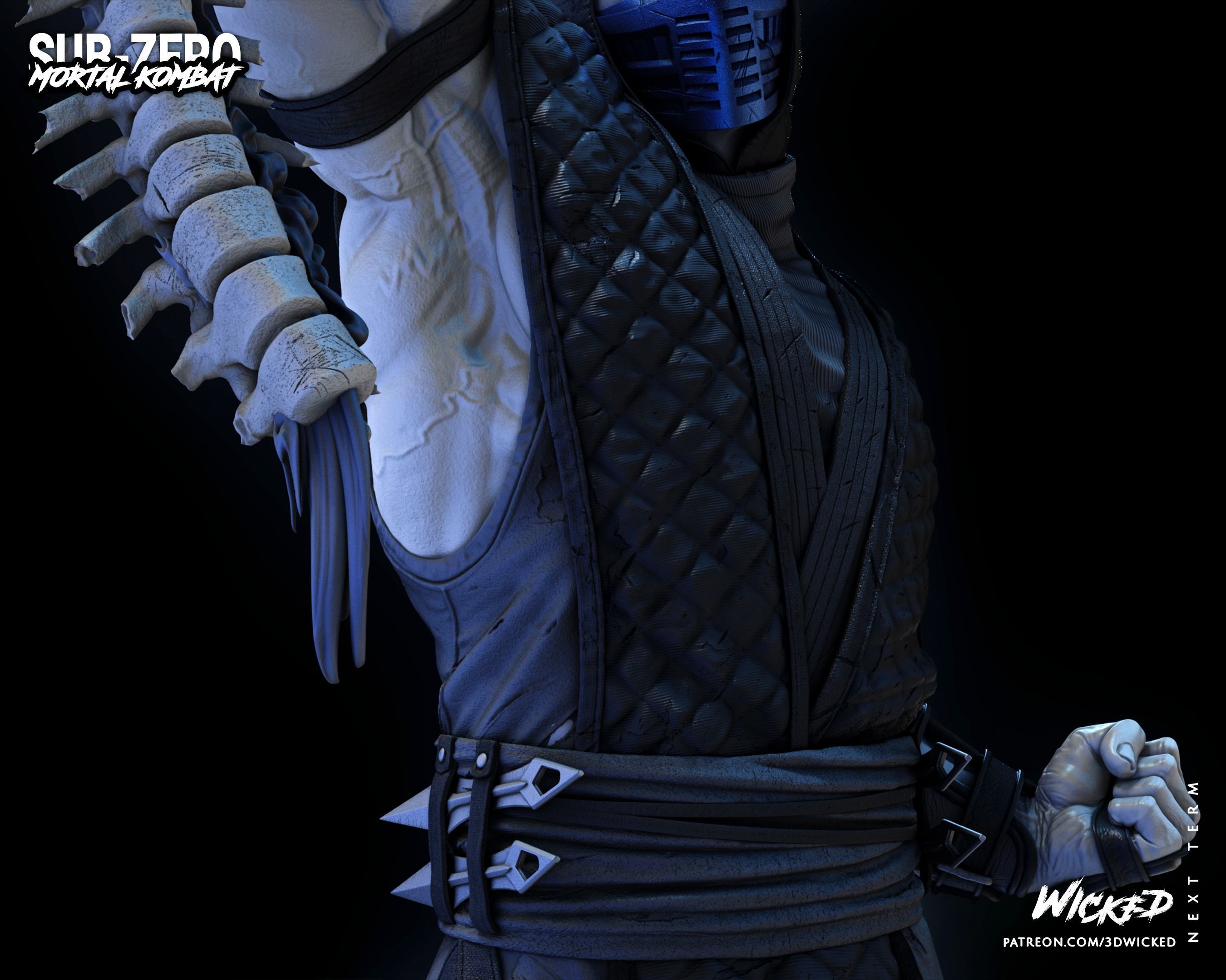 Wicked Video Game Sub Zero Sculpture ready for 3d printing 3D print model_32