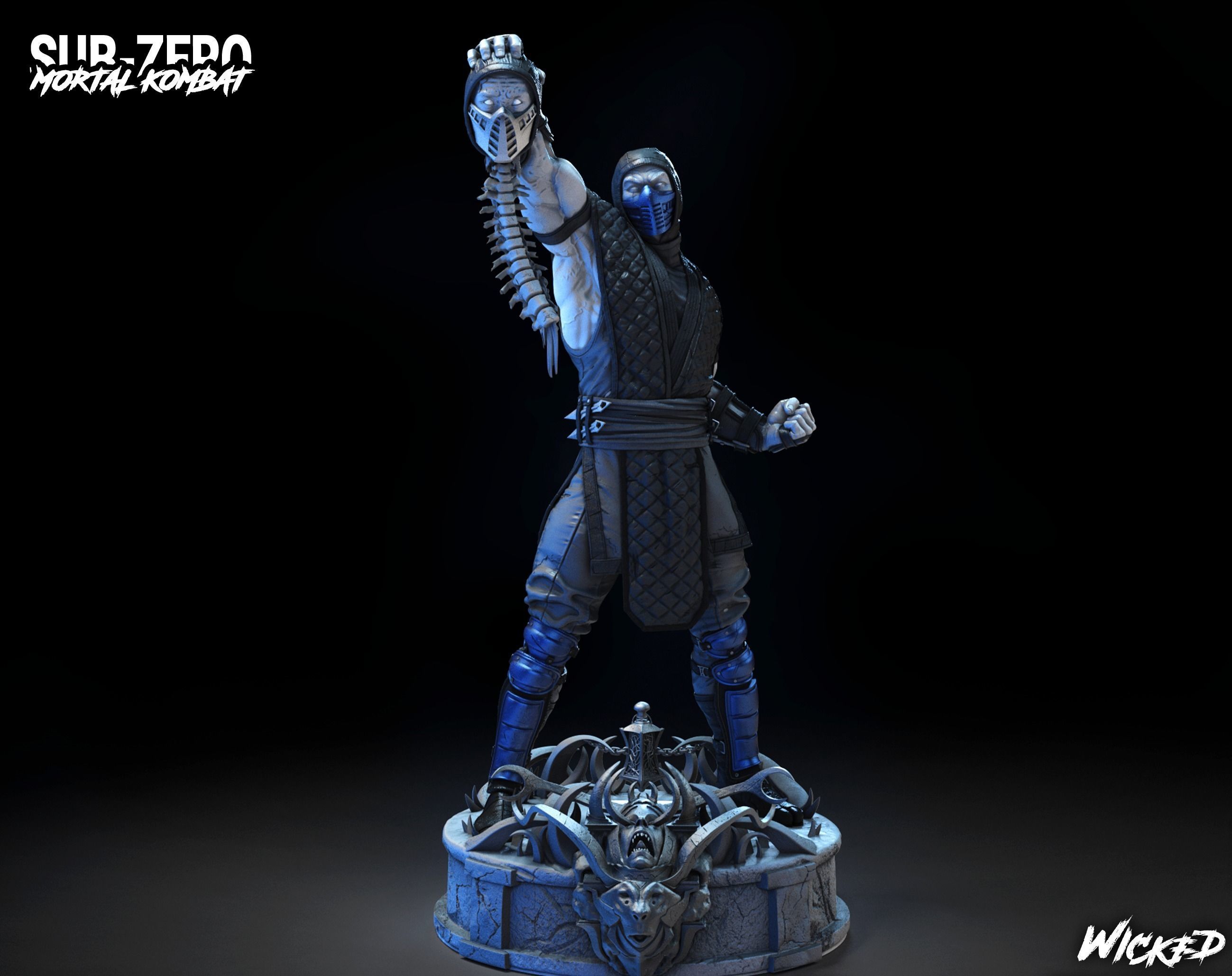 Wicked Video Game Sub Zero Sculpture ready for 3d printing 3D print model_1