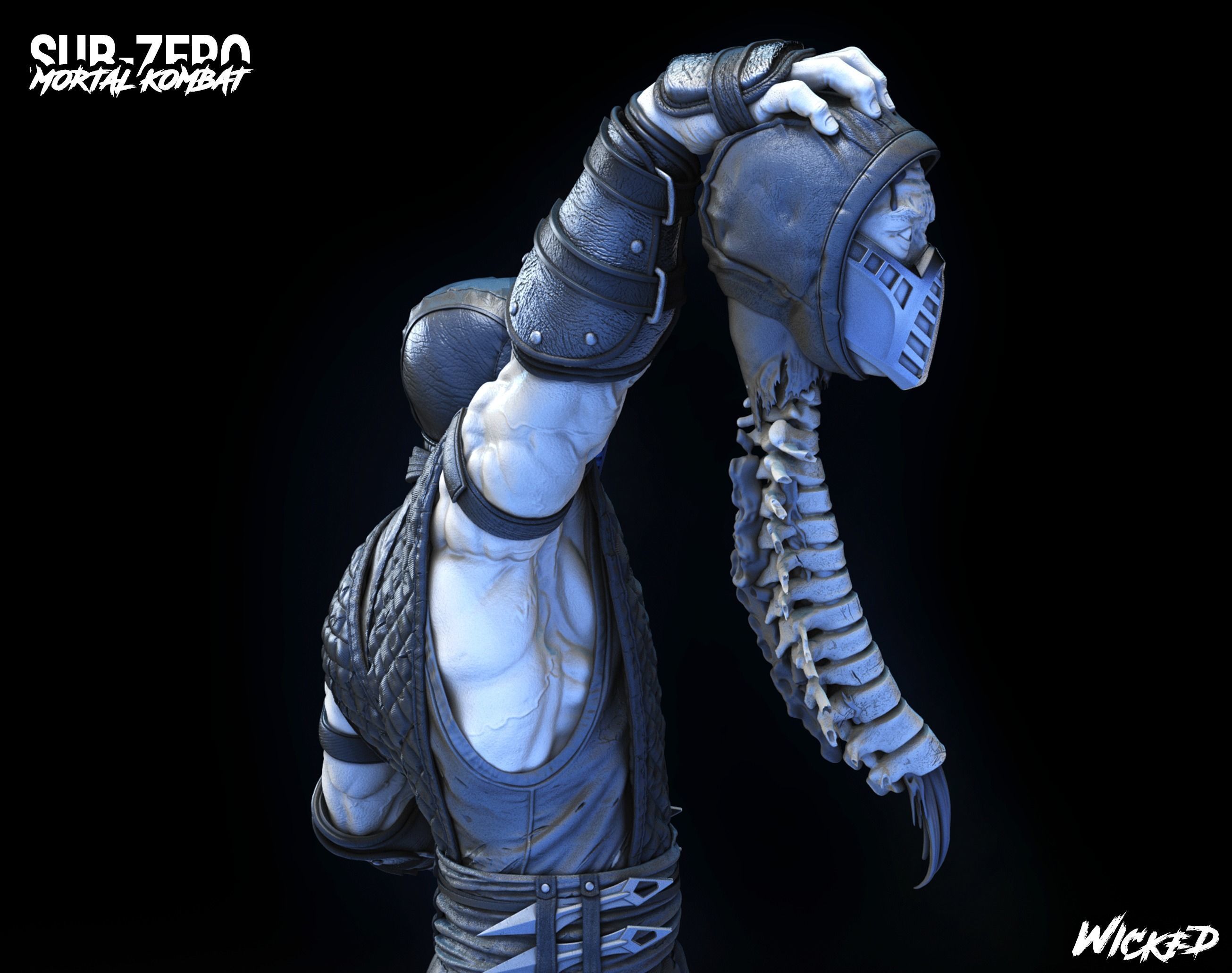 Wicked Video Game Sub Zero Sculpture ready for 3d printing 3D print model_10