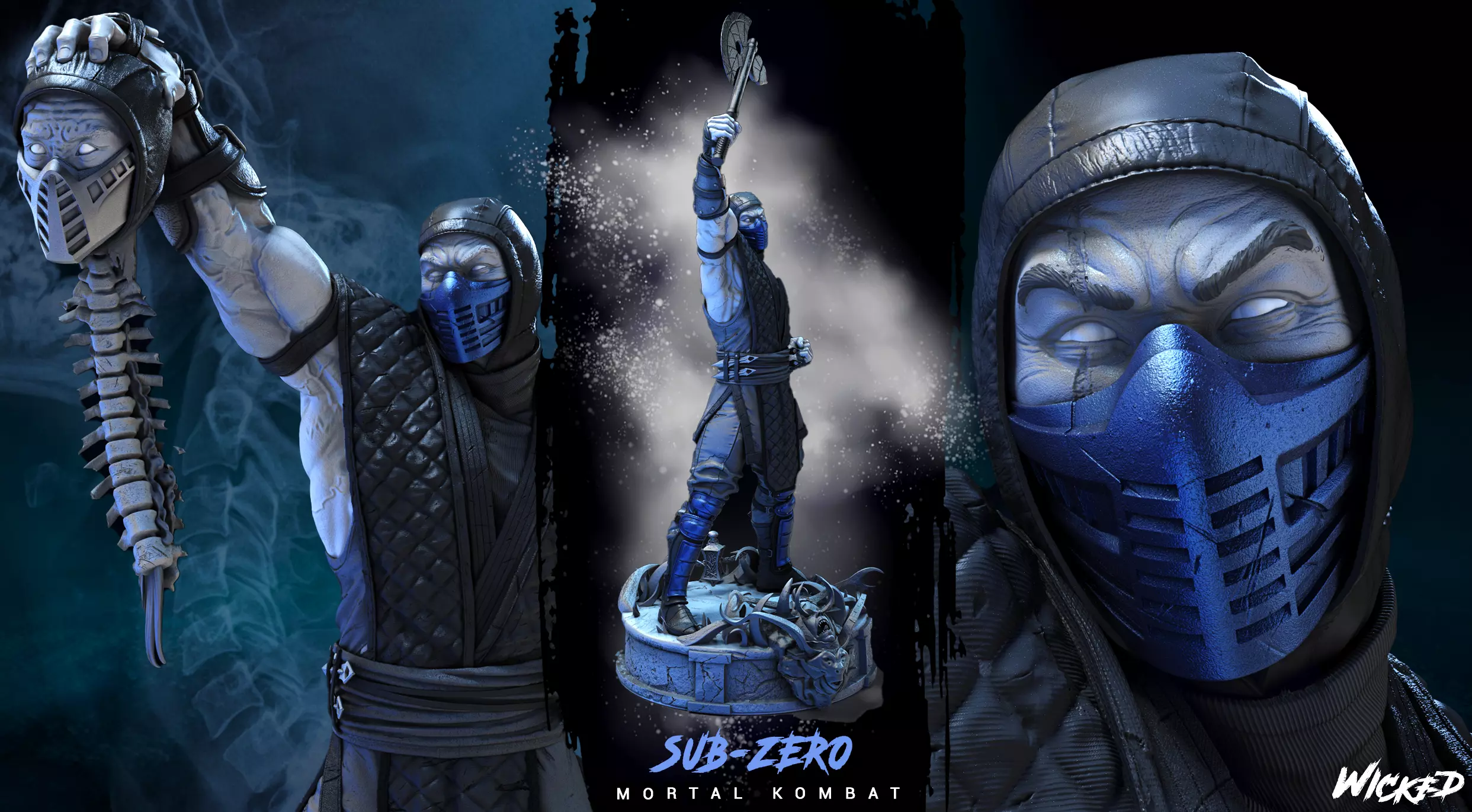 Wicked Video Game Sub Zero Sculpture ready for 3d printing 3D print model_0