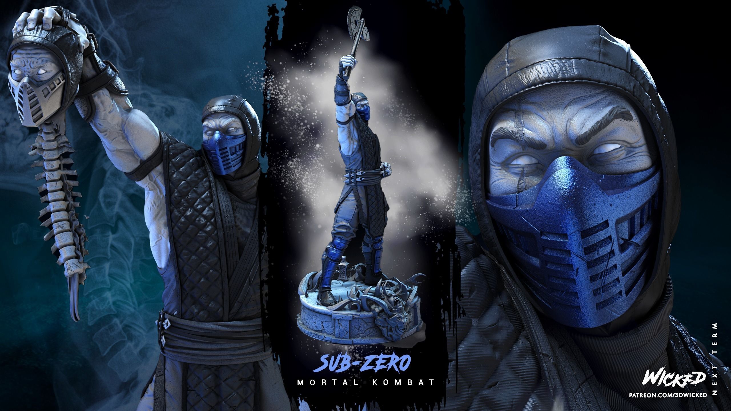Wicked Video Game Sub Zero Sculpture ready for 3d printing 3D print model_51