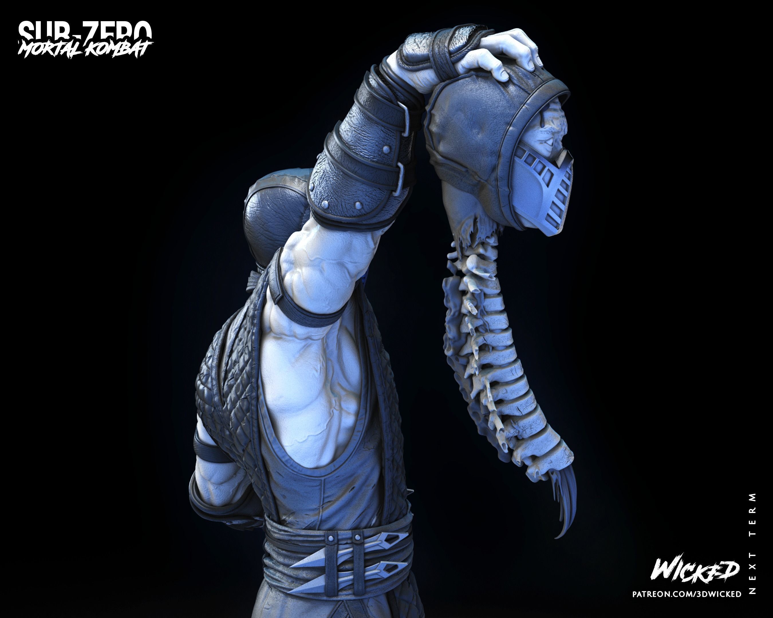 Wicked Video Game Sub Zero Sculpture ready for 3d printing 3D print model_35