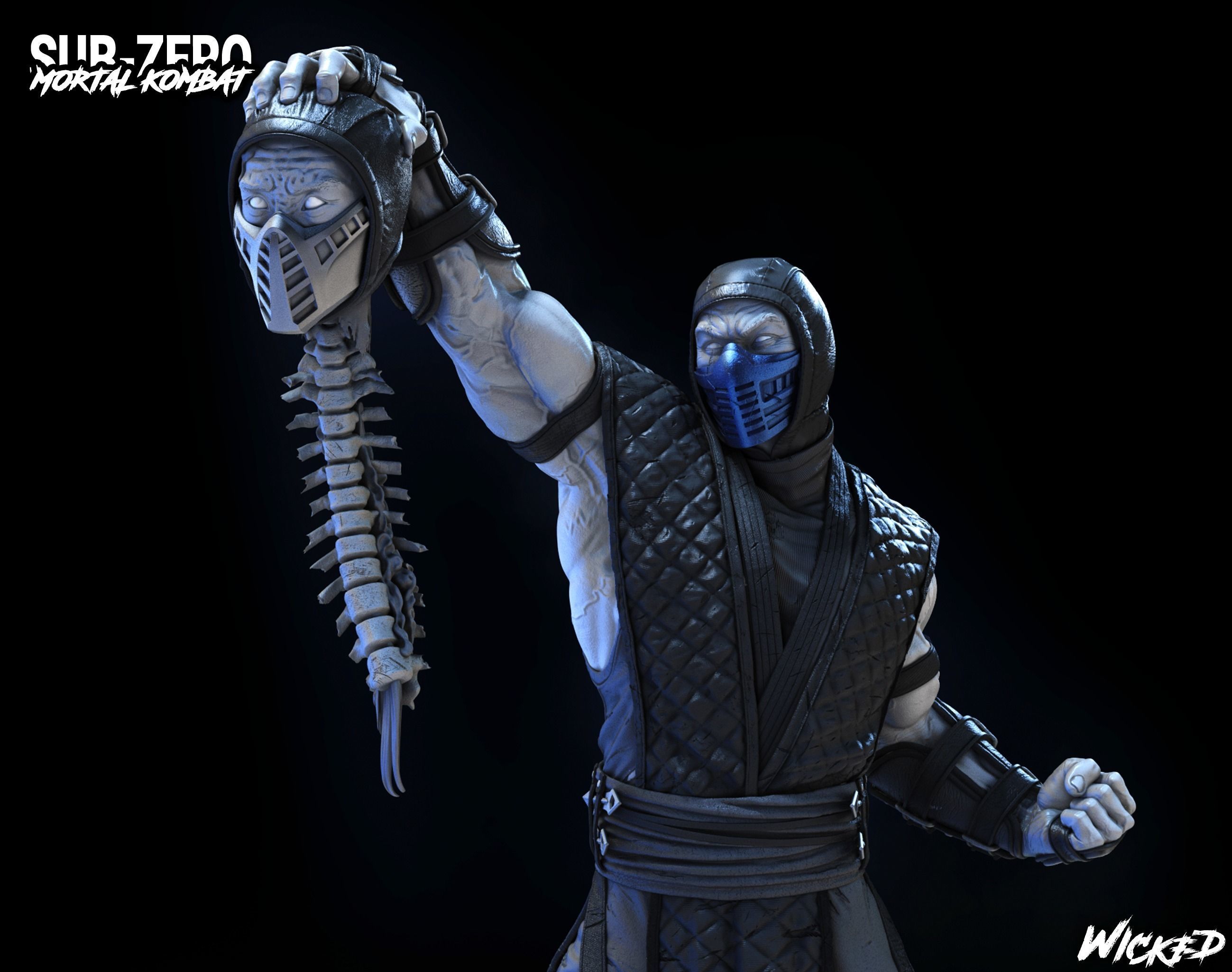 Wicked Video Game Sub Zero Sculpture ready for 3d printing 3D print model_7