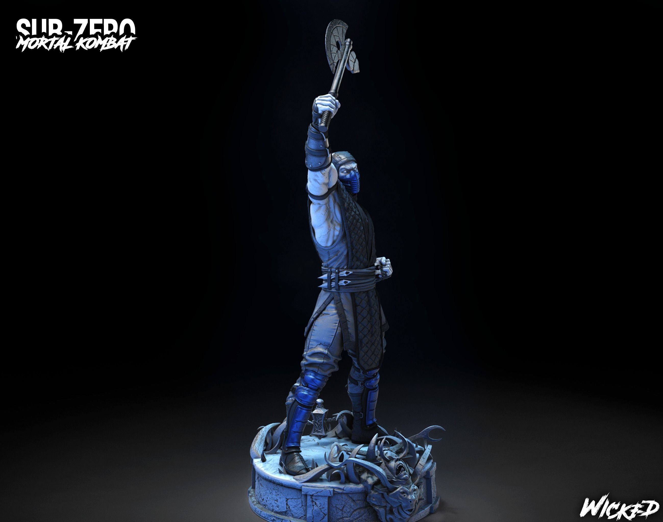 Wicked Video Game Sub Zero Sculpture ready for 3d printing 3D print model_3