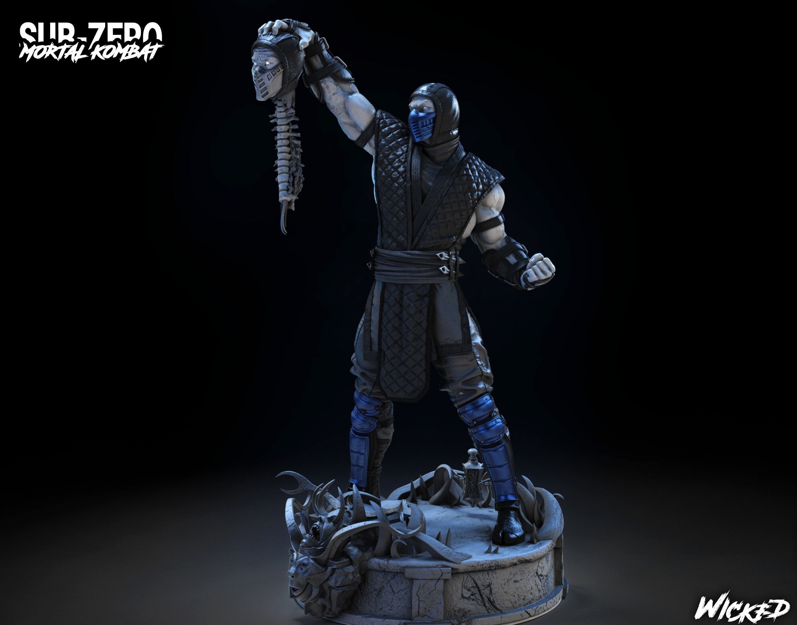 Wicked Video Game Sub Zero Sculpture ready for 3d printing 3D print model_2